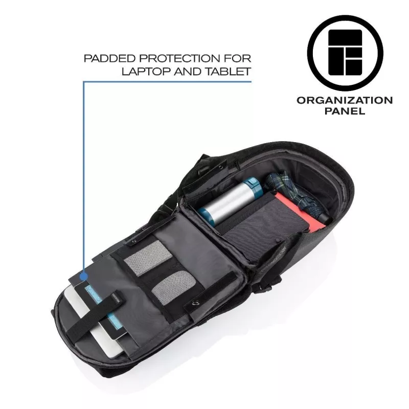 XD Design Bobby Hero XL P705.711 protikradnutý batoh, notebook 17 palcov, tablet 12,9 palca, USB nabíjací port, 20 l, čierny