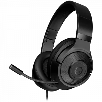 LORGAR Noah 101, gaming headset s mikrofónom, 3,5-mm jack konektor, dĺžka kábla 2 m, skladací dizajn, PU kožené ušné polštárky, veľkosť: 185*195*80 mm, 0,245 kg, čierna