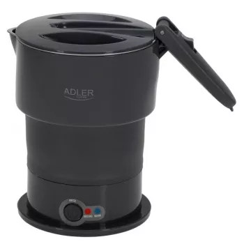 Elektrická rýchlovarná kanvica Adler AD 1377G, objem 0,6 L, 600 W, sivá, plast/silikón/nerez