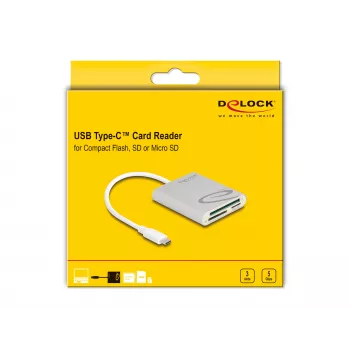 Čítačka kariet DeLOCK 91005 USB 3.2 Gen 1 Type-C sivá CF MMC MicroSD