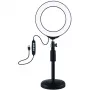 LED prstencové svetlo 16 cm so statívom do 33 cm, USB, RGBW