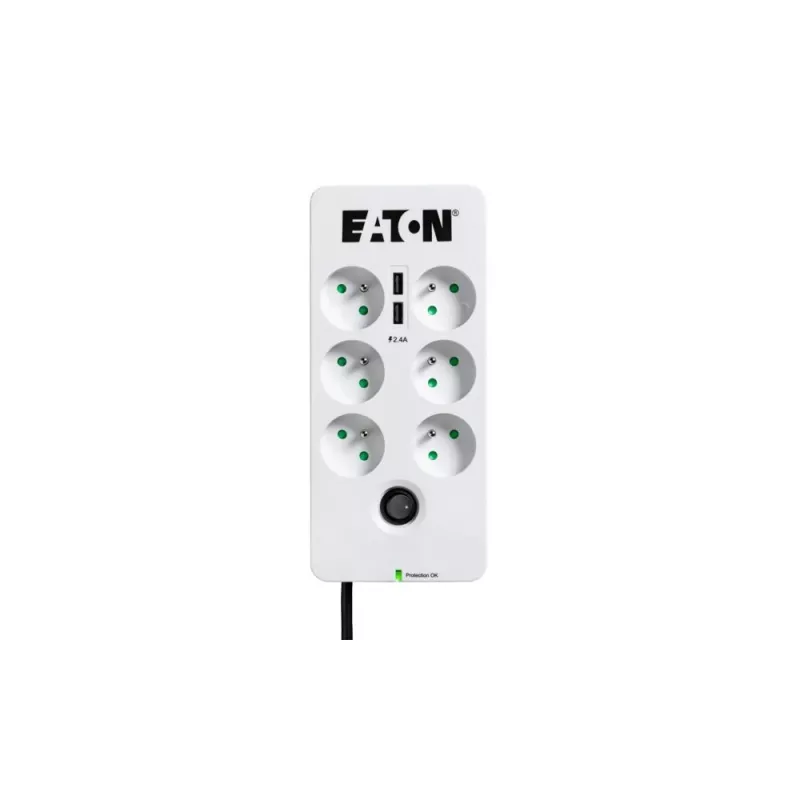 Predlžovací pás Eaton Protection Box 6 Tel@ USB FR