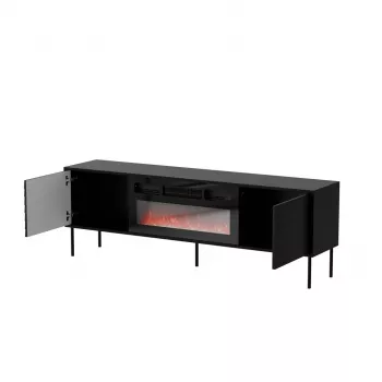 TV skrinka Cama Meble CORTINA 180x40x60 cm čierna s čiernym krbom