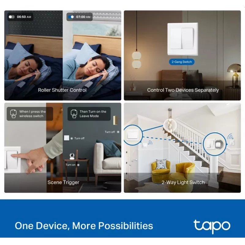 TP-Link Smart Switch modul, spínací aktor, 7 kanálov, 2400 MHz, biely, AC, 150 W
