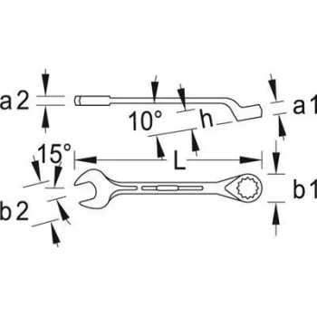 Kombinovaný kľúč Gedore 6002530 hĺbka 108 mm výška 59 mm hmotnosť 481 g