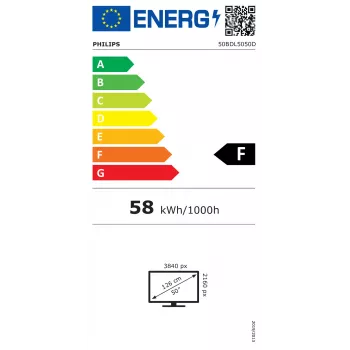 Philips 5000 Series 50BDL5050D/00 signage displej, 127 cm (50 palcov), 4K UHD, Wi-Fi, 600 cd/m2, čierny, Android