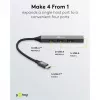 Goobay Slim 4-portový USB hub, USB-C™ na USB-C™/USB-A, USB 3.2 (74459)