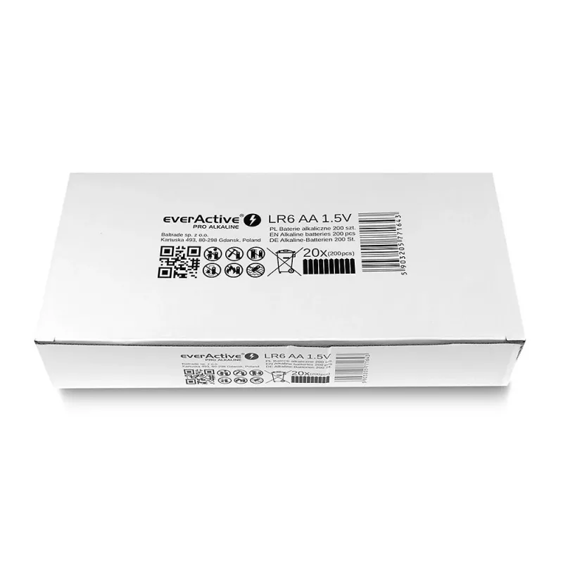 Jednorazové AA alkalické batérie everActive LR610PAKPA, 1,5 V, 3000 mAh, 10 ks balenie