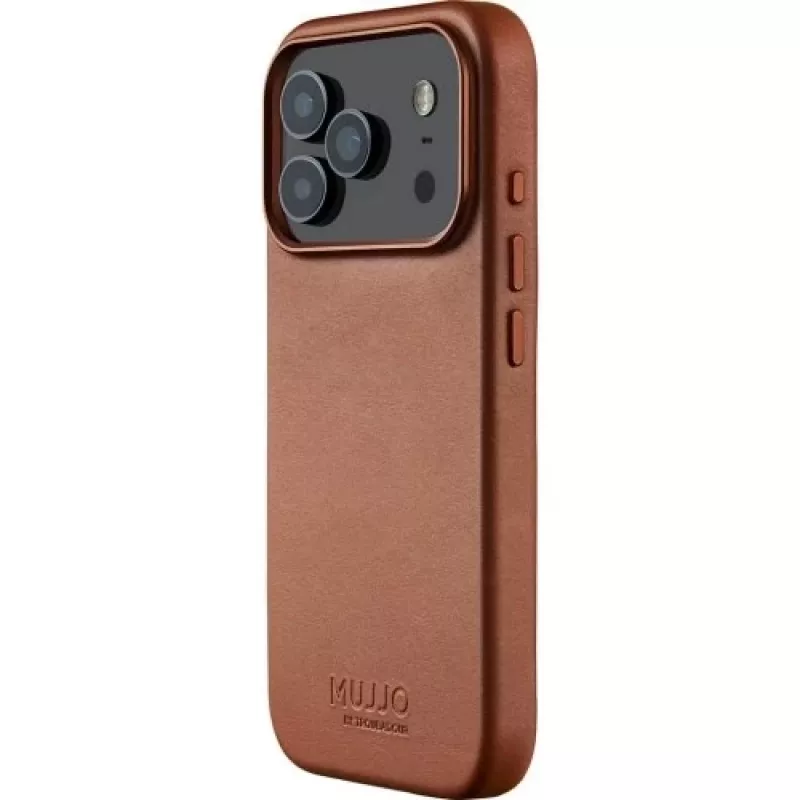 Mujjo Full Leather Case MagSafe puzdro pre iPhone 17 Pro hnedá