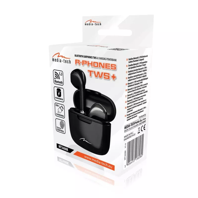 Slúchadlá Media-Tech MT3608K R-Phones TWS+ čierne