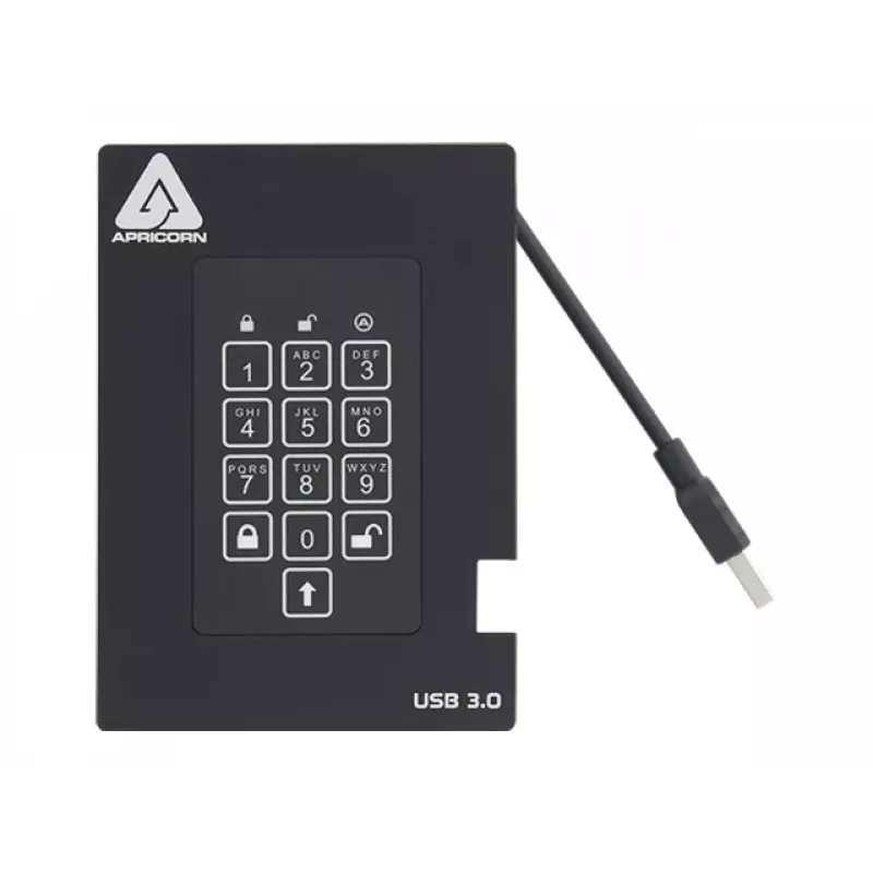 Apricorn SSD ext. 2,5 1TB Aegis Padlock Fortress USB 3.0 256-bit AES-XTS, FIPS 140-2 Lvl2, 4user (A25-3PL256-S1000F)