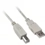 USB 2.0 kábel, USB-A konektor samec > USB-B konektor samec (sivý, 0,5 metra)