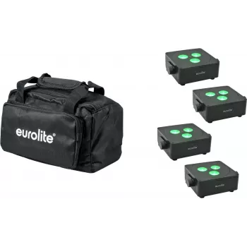 Sada plochých svetiel EUROLITE AKKU IP 3 — 4× ploché LED panely na batérie