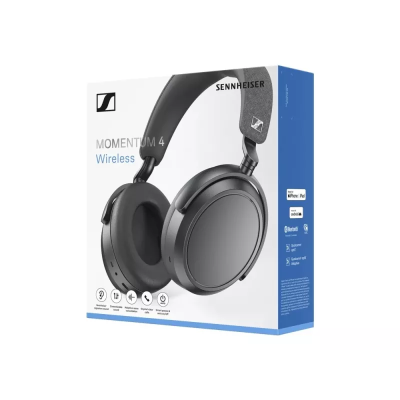 SENNHEISER Momentum 4 bezdrôtové Bluetooth slúchadlá s potlačením hluku - čierna