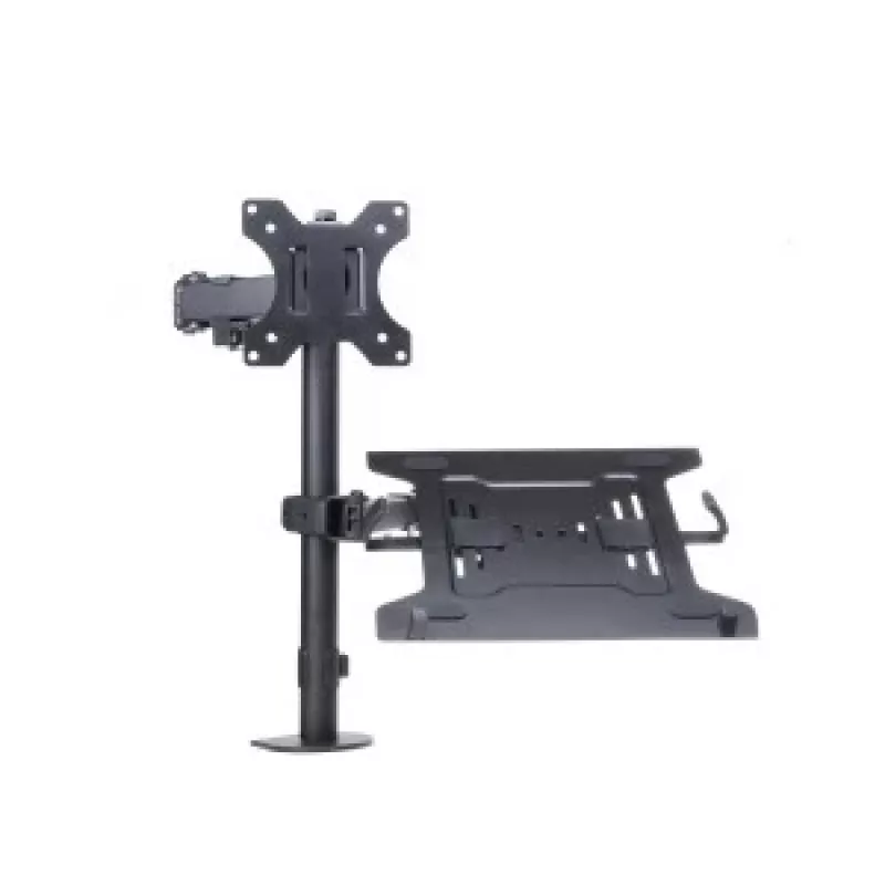 Stolový držiak ART L-24 pre LED/LCD monitor 13-32" + notebook 10-15,6", VESA 75x75/100x100, čierny