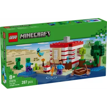 LEGO Minecraft sada 21275 TNT dom v džungli stavebná hračka, 287 dielov, 2 minifigúrky, od 8 rokov