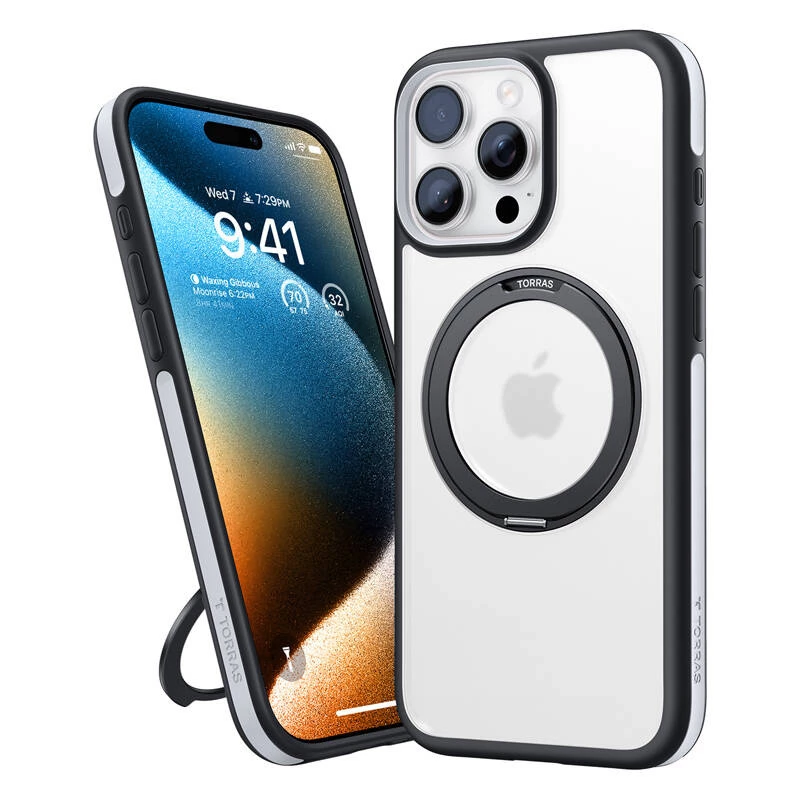 Ochranné puzdro Torras Ostand R Fusion pre iPhone 16 Pro – čierne
