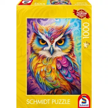 1000-dielikové puzzle Schmidt Spiele 59782 — Owl in Parrot Dress, puzzle, 1 000 dielikov
