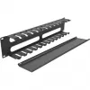DeLOCK - panel na vedenie káblov pre rozvádzač - čierny - 2U - 48,3 cm (19) (66553)