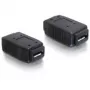 Adaptér USB Micro-A+B samica na USB Micro-A+B samica DeLOCK 65034 čierny