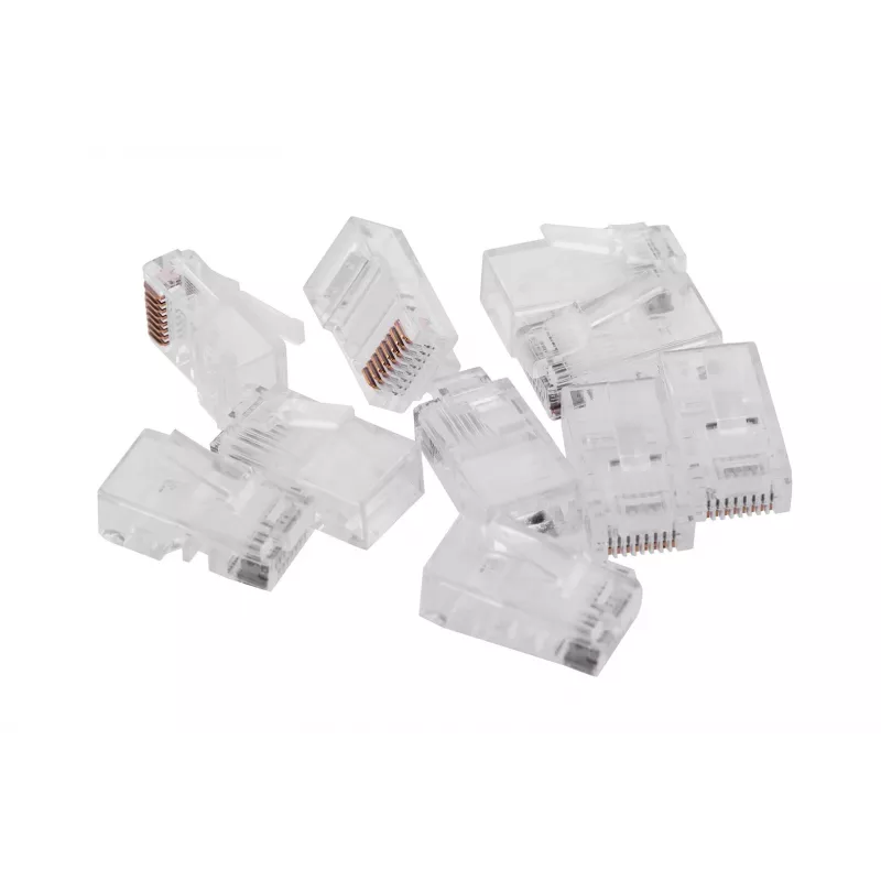 RJ45 konektor samec GEMBIRD PLUG3UP6/100, Cat5, rovný konektor, transparentný, pozlátené kontakty, balenie 100 ks