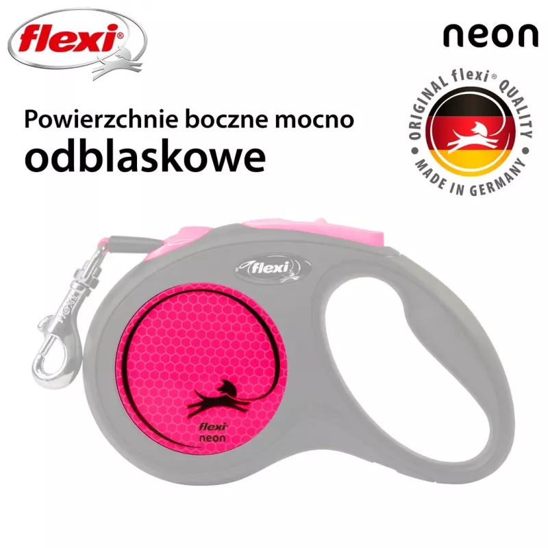 Flexi New Neon S 5 m psie automatické vodítko