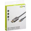 USB adaptérový kábel, USB-C konektor samec > DisplayPort konektor samec, 4K 60Hz (čierna/strieborná, 1 meter, pletený kábel)