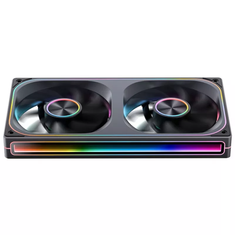 120mmx2 ARGB PWM ventilátor do skrine, Jonsbo ZA-240 Infinity Mirror 240mm čierny