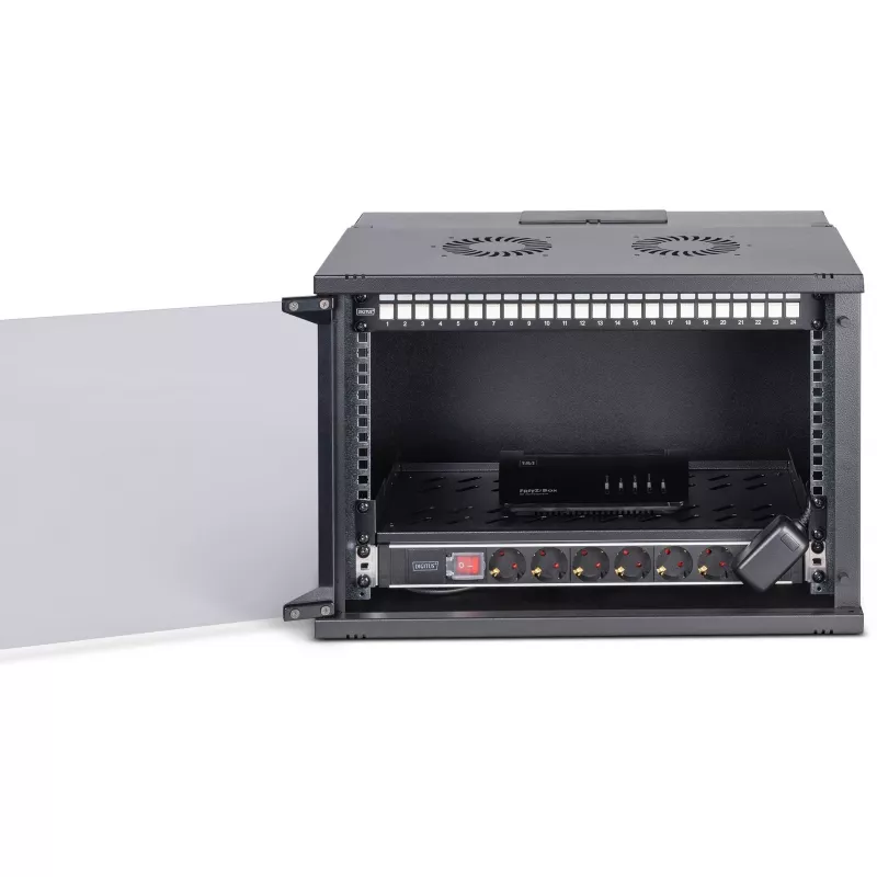 DIGITUS SOHO Pro DN-49203-SET 19" 7U nástenná sieťová sada s príslušenstvom, 540 x 400 mm, čierna