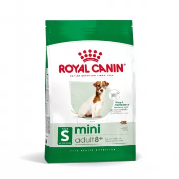 Suché krmivo pre psov Royal Canin Mini Adult 8+ Senior hydina a ryža zelenina, 8 kg, pre malé plemená (5–10 kg)
