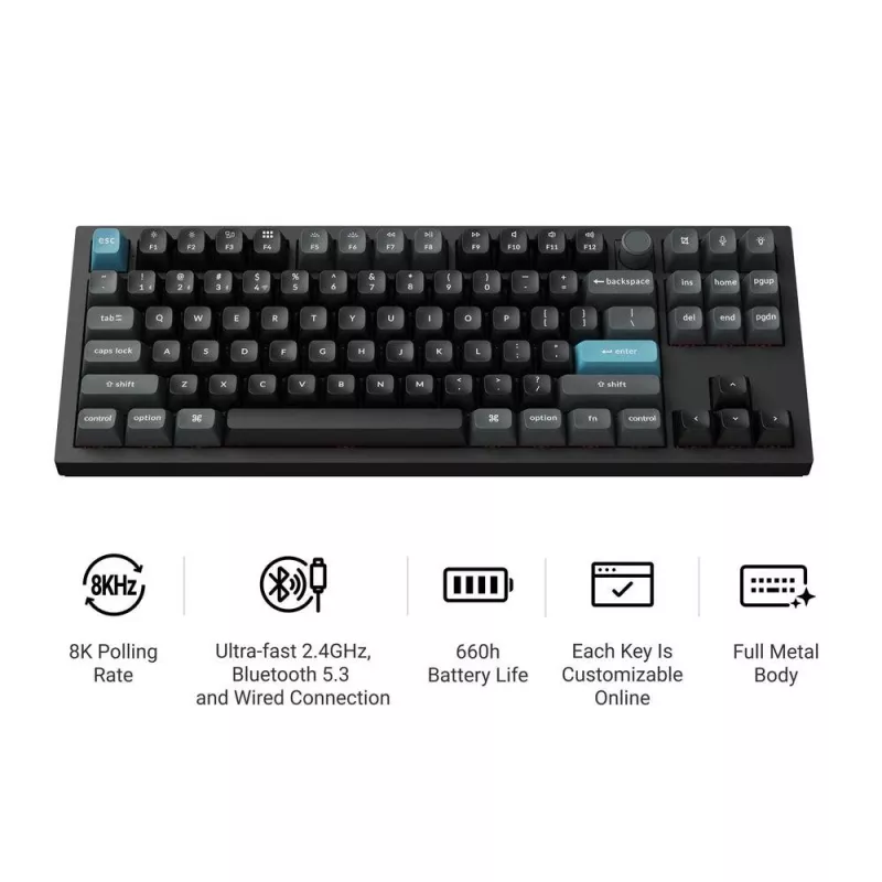 Klávesnica bezdrôtová Q3 ULTRA/čierna Q3U-M3 Keychron