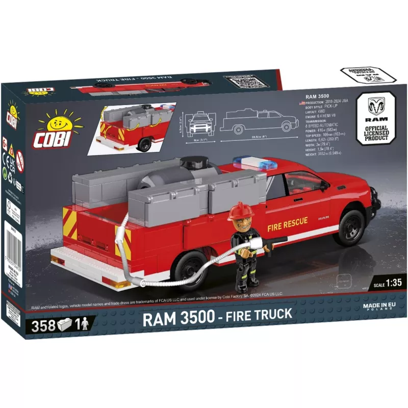 Stavebnica Cobi RAM 3500 hasičské auto COBI-24612 2-in-1 modelová sada