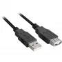 USB 2.0 predlžovací kábel, USB-A konektor samec > USB-A konektor samica (čierny, 3,0 metre, dvojité tienenie)