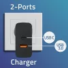 Qoltec 52381 Super Quick PD nabíjačka | 1xUSB-C | 1xUSB | 90W | 5-20V | 2,4-4,35A | čierna