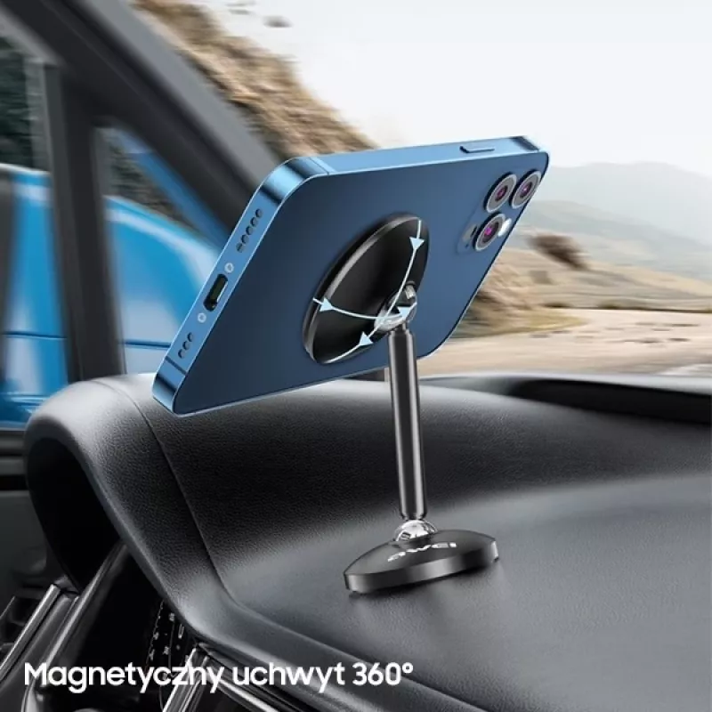 Magnetický držiak do auta na palubnú dosku čierny