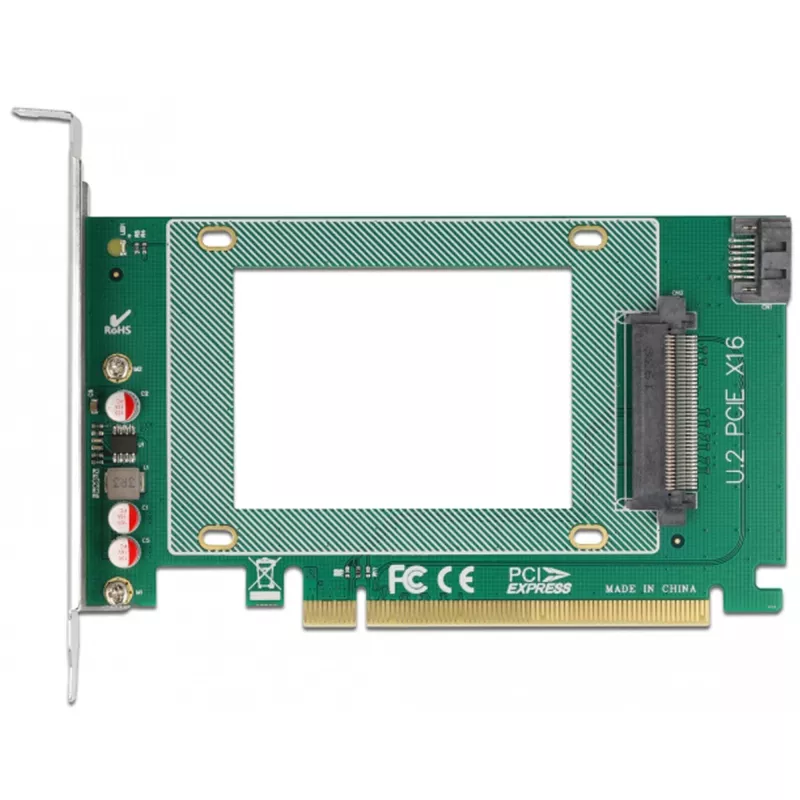 Delock - radič úložiska - 2.5 (6,4 cm) - U.2 NVMe / SATA 6Gb/s - 600MBps - PCIe 4,0 x16 (90051)
