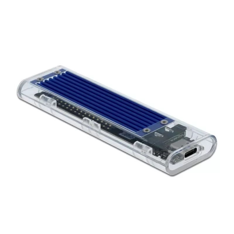 Puzdro na SSD DeLOCK 42620 externé puzdro pre M.2 NVMe PCIe SSD s USB Type-C konektorom samica, transparentné