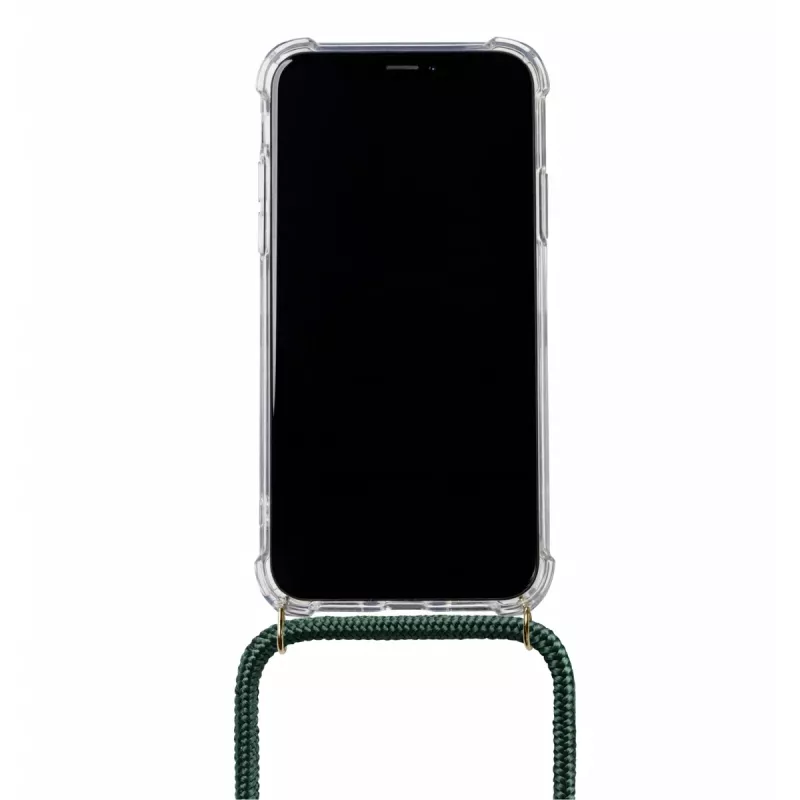 Obal na telefón na krk Lookabe loo014 pre iPhone XR – zlato-zelené ochranné puzdro s pásikom