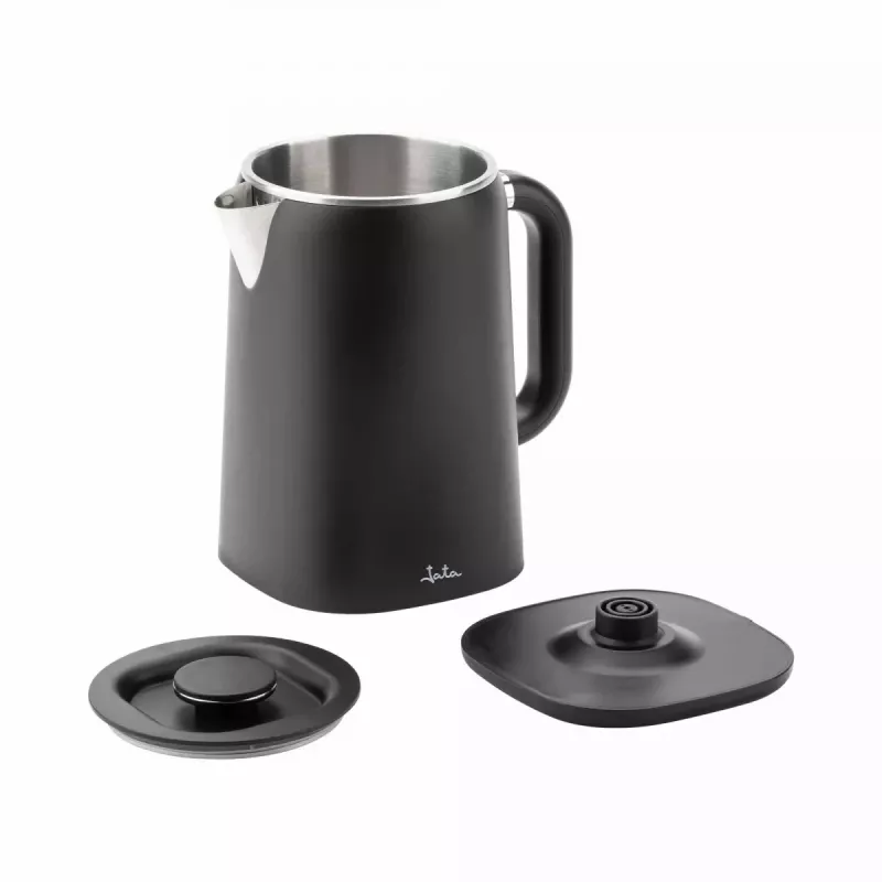 Jata JEHA1575 elektrická kanvica, 1,7 l, 1500 W, 5 nastavení teploty, čierna/nehrdzavejúca oceľ