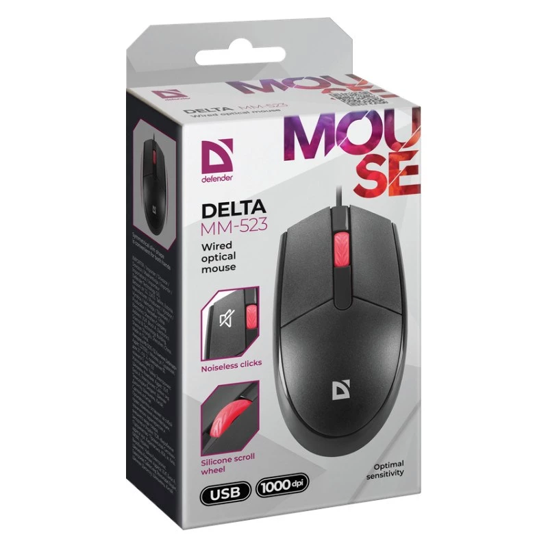 DEFENDER DELTA MYŠ MM-523 ČIERNA OPTICAL (52523)