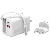 4smarts 541065 GaN Flex Jojo 65W sieťová nabíjačka, 2x USB-C PD + USB-A QC 3.0, zaťahovací USB-C kábel, 100-240V, biela