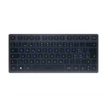Bluetooth klávesnica CHERRY KW 7100 MINI BT QWERTZ švajčiarska modrá bezdrôtová