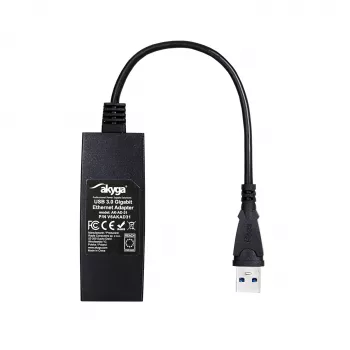Akyga AK-AD-31 USB-3.0 na Gigabit Ethernet adaptér, RJ45, 15 cm kábel, čierna