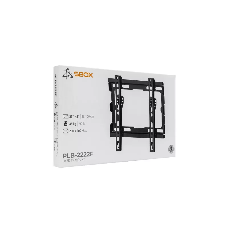 SBOX PLB-2222F-2 pevný nástenný držiak na TV, 23-43 palcov, 45 kg, VESA 200x200