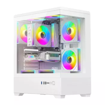 Počítačová skriňa DarkFlash C365 (biela) s 5 ventilátormi