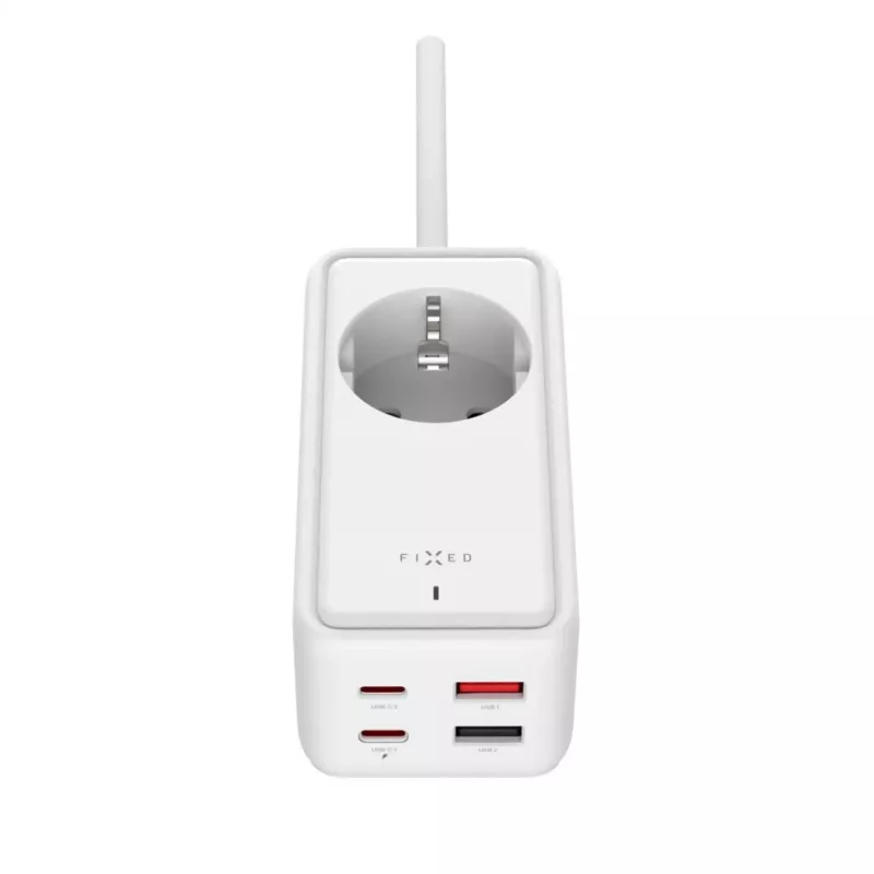 Napájací adaptér FIXED FIXCS65-1.5-WH s 2× USB-C PD 65 W a 2× USB-A konektormi