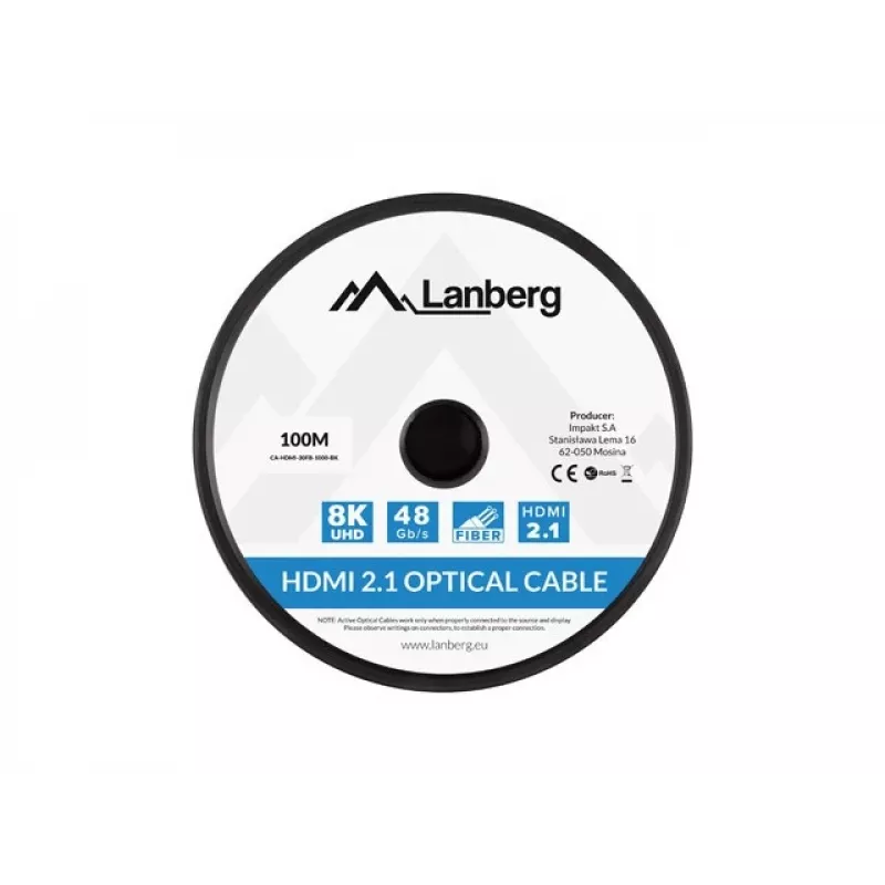 HDMI kábel Lanberg CA-HDMI-30FB-1000-BK 100m čierny