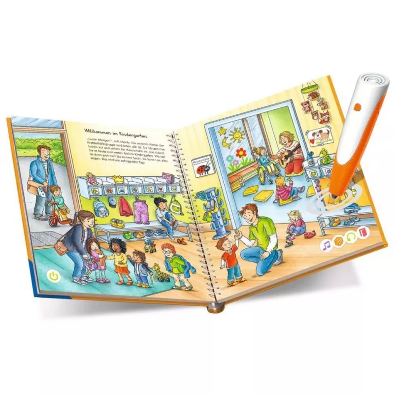 tiptoi štartovacia sada: Mein Wörterbilderbuch Kindergarten, učebná kniha pero a obrázková kniha