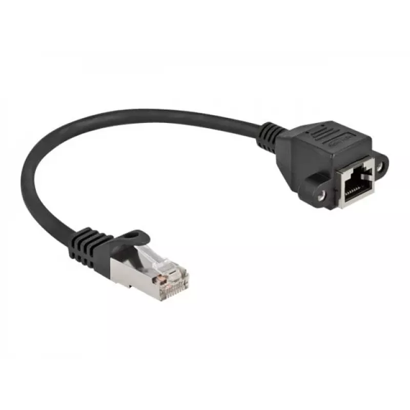 Sieťový predlžovací kábel DeLOCK Cat.6A 25 cm čierny