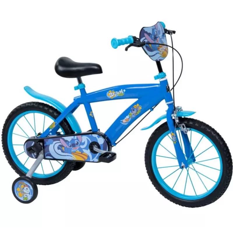 Detský bicykel HUFFY Disney Stitch 16 inch s pomocnými kolieskami, spätná brzda